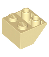 LEGO - Helling, omgekeerd 45 graden 2 x 2 met vlakke onderpen - Tan | N - Thumbnail