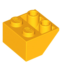 LEGO - Helling, omgekeerd 45 graden 2 x 2 met vlakke onderpen - Bright Light Orange | N - Thumbnail