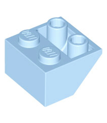 LEGO - Helling, omgekeerd 45 graden 2 x 2 met vlakke onderpen - Bright Light Blue | N - Thumbnail