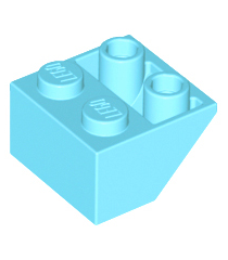 LEGO - Helling, omgekeerd 45 graden 2 x 2 met vlakke onderpen - Medium Azure | N - Thumbnail