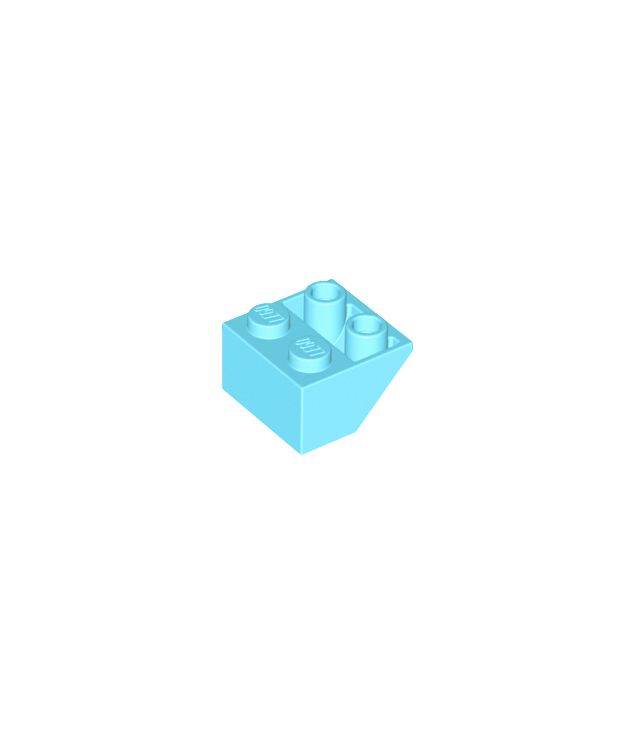 LEGO - Helling, omgekeerd 45 graden 2 x 2 met vlakke onderpen - Medium Azure | N
