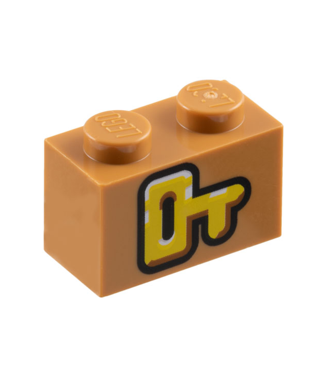 LEGO - Steen 1 x 2 met gele sleutel met zwarte omlijning (Super Mario Key Block) - Medium Nougat | N