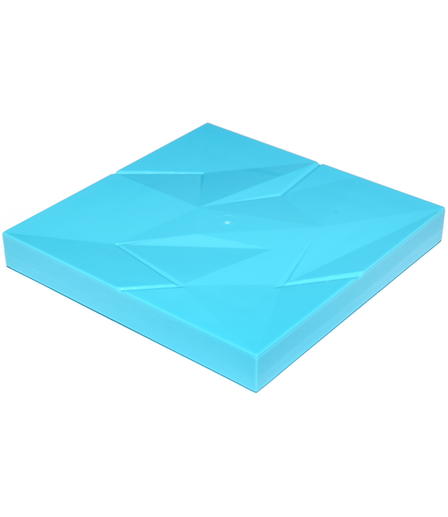 LEGO - Steen, gemodificeerd 6 x 6 x 2/3 zonder noppen met ijskristalstructuur - Medium Azure | N
