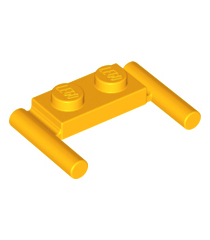 LEGO - Plaat, gemodificeerd 1 x 2 met staaf-handgrepen – platte uiteinden, lage bevestiging - Bright Light Orange | N - Thumbnail
