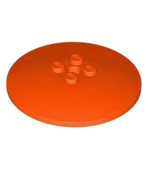 LEGO - Schotel 6 x 6 omgekeerd (radar) met vaste noppen - Reddish Orange | N - Thumbnail