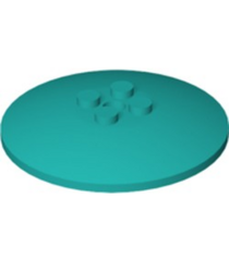 LEGO - Schotel 6 x 6 omgekeerd (radar) met vaste noppen - Dark Turquoise | N - Thumbnail