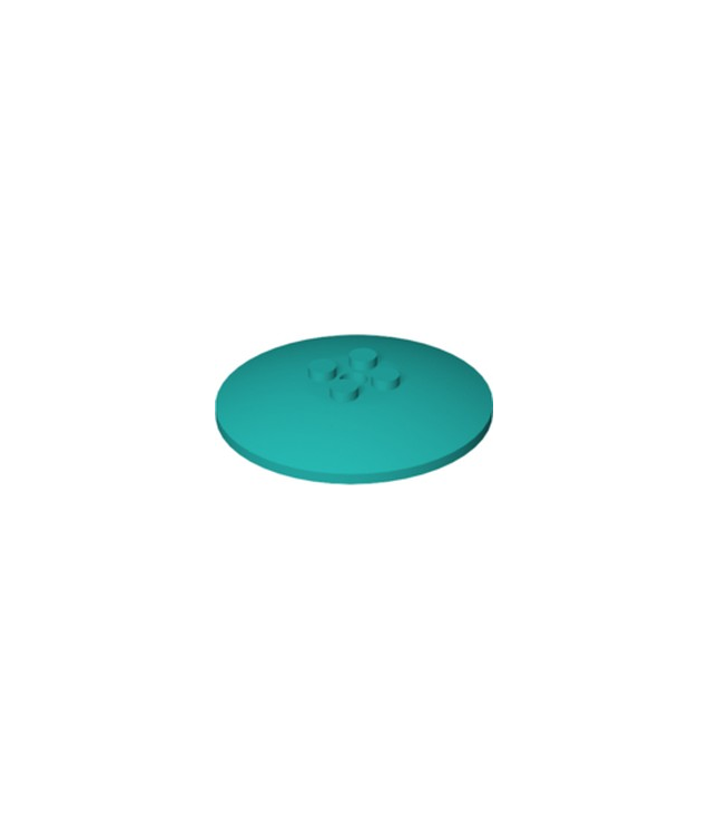 LEGO - Schotel 6 x 6 omgekeerd (radar) met vaste noppen - Dark Turquoise | N