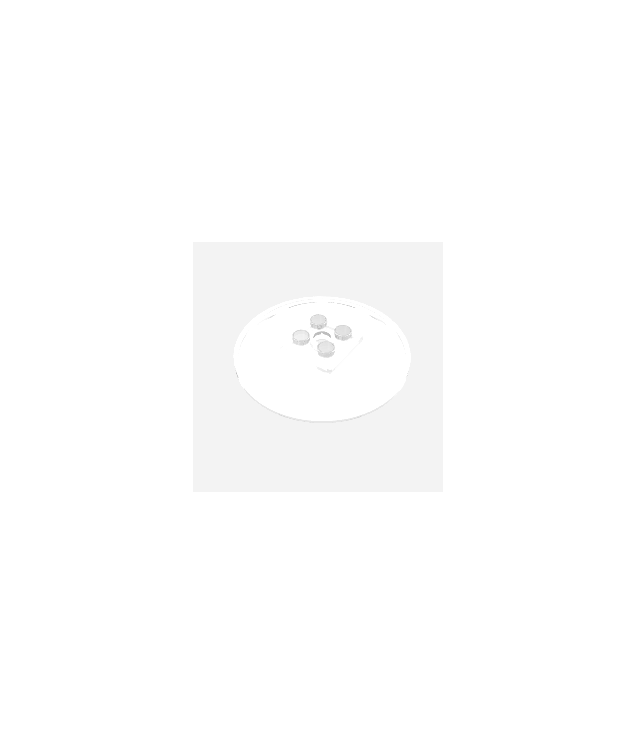 LEGO - Schotel 6 x 6 omgekeerd (radar) met vaste noppen - Trans-Clear | N