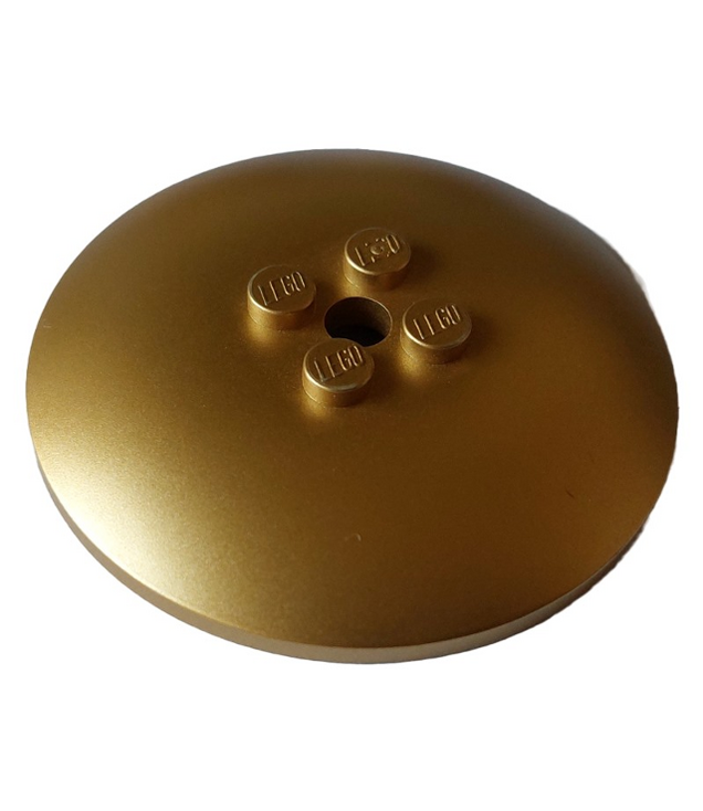LEGO - Schotel 6 x 6 omgekeerd (radar) met vaste noppen - Metallic Gold | N