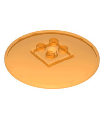 LEGO - Schotel 6 x 6 omgekeerd (radar) met vaste noppen - Trans-Orange | N - Thumbnail