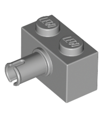 LEGO - Steen, gemodificeerd 1 x 2 met pen - Light Bluish Gray | N - Thumbnail