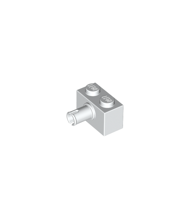 LEGO - Steen, gemodificeerd 1 x 2 met pen - White | N