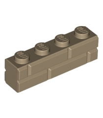 LEGO - Steen, gemodificeerd 1 x 4 met metselwerkprofiel - Dark Tan | N - Thumbnail