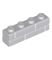 LEGO - Steen, gemodificeerd 1 x 4 met metselwerkprofiel - Light Bluish Gray | N - Thumbnail