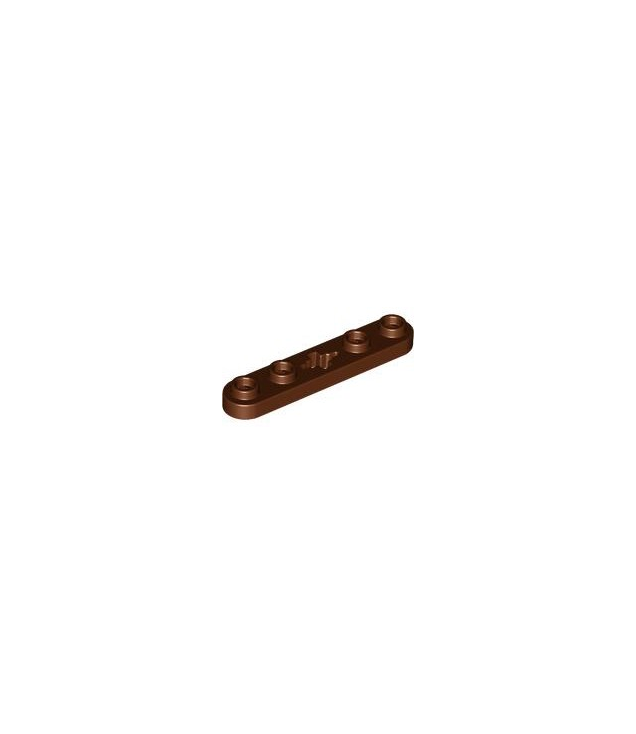 LEGO - Technic, plaat 1 x 5 met gladde uiteinden, 4 noppen en centraal as-gat - Reddish Brown | N
