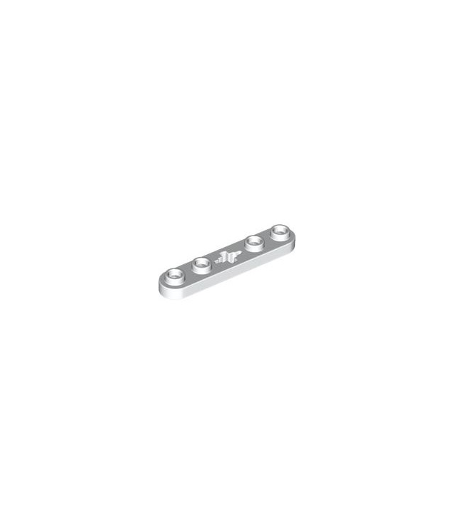 LEGO - Technic, plaat 1 x 5 met gladde uiteinden, 4 noppen en centraal as-gat - White | N