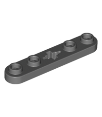 LEGO - Technic, plaat 1 x 5 met gladde uiteinden, 4 noppen en centraal as-gat - Dark Bluish Gray | N - Thumbnail