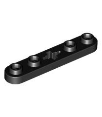 LEGO - Technic, plaat 1 x 5 met gladde uiteinden, 4 noppen en centraal as-gat - Black | N - Thumbnail