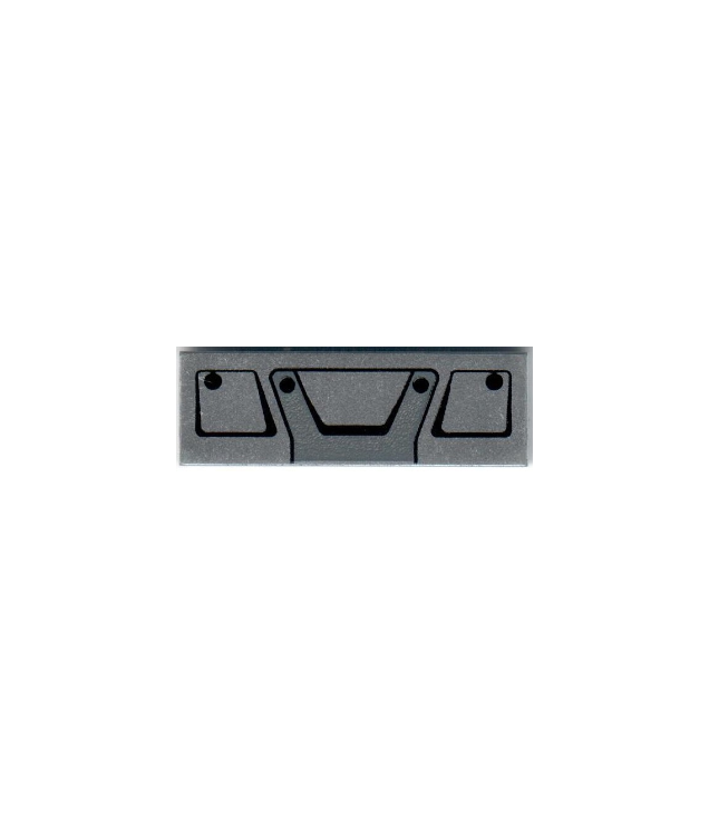 LEGO - Tegel 1 x 3 met zwart vrachtwagenrooster-framepatroon - Metallic Silver | N