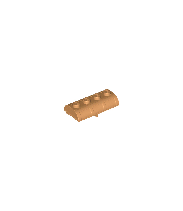 LEGO - Container, schatkistdeksel gebogen met dik scharnier - Medium Nougat | N