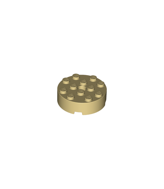 LEGO - Steen, rond 4 x 4 met gat - Tan | N