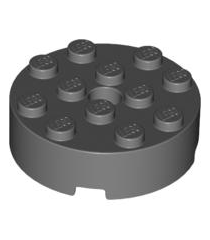 LEGO - Steen, rond 4 x 4 met gat - Dark Bluish Gray | N - Thumbnail