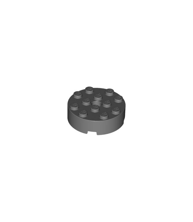 LEGO - Steen, rond 4 x 4 met gat - Dark Bluish Gray | N