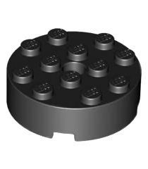 LEGO - Steen, rond 4 x 4 met gat - Black | N - Thumbnail