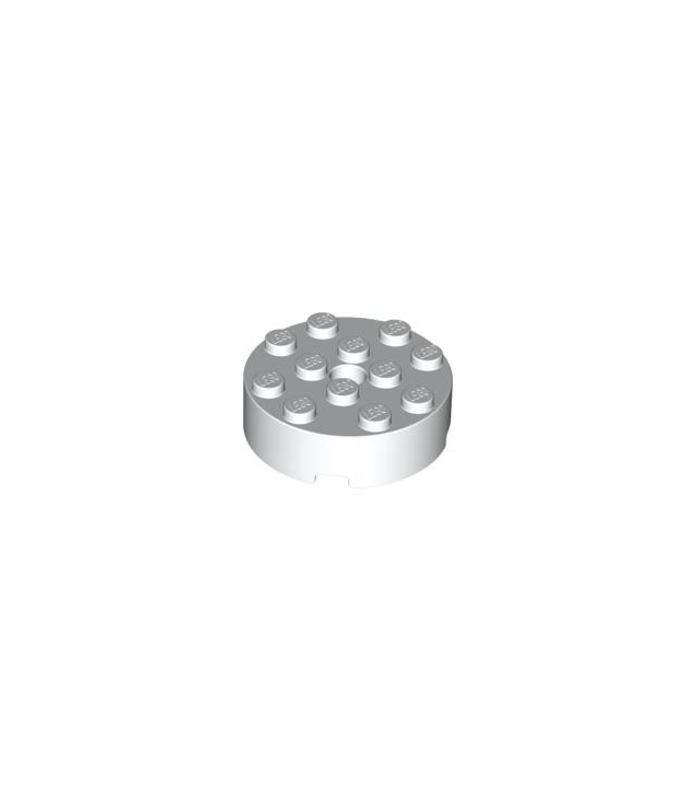 LEGO - Steen, rond 4 x 4 met gat - White | N