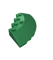 LEGO - Steen, ronde hoek 6 x 6 met helling 33-rand en facetuitsparing - Green | N - Thumbnail