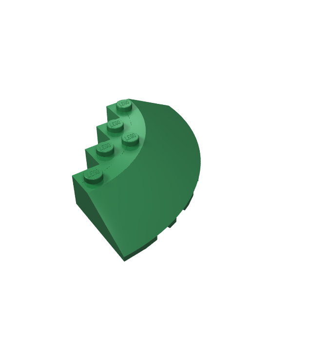 LEGO - Steen, ronde hoek 6 x 6 met helling 33-rand en facetuitsparing - Green | N