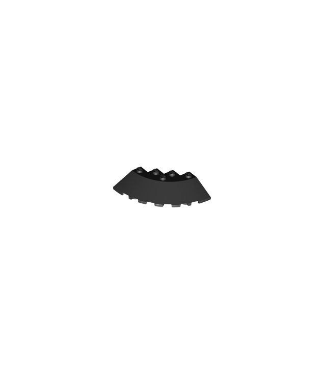 LEGO - Steen, ronde hoek 6 x 6 met helling 33-rand en facetuitsparing - Black | N