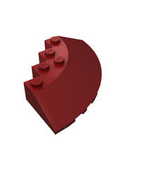 LEGO - Steen, ronde hoek 6 x 6 met helling 33-rand en facetuitsparing - Dark Red | N - Thumbnail