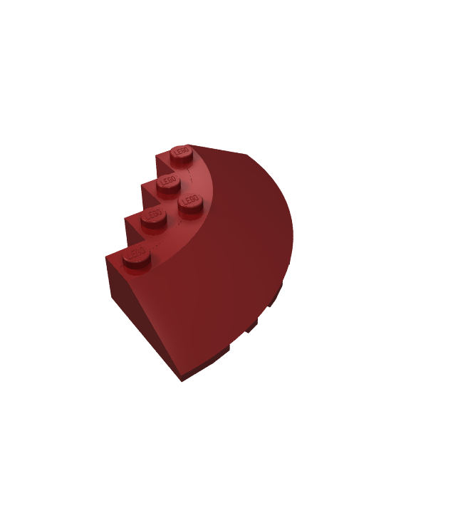 LEGO - Steen, ronde hoek 6 x 6 met helling 33-rand en facetuitsparing - Dark Red | N