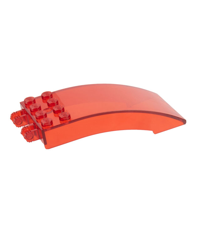 LEGO - Voorruit 8 x 4 x 2 gebogen met vergrendelende dubbele 2-vinger aansluiting - Trans-Red | N