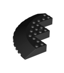 LEGO - Steen, ronde hoek 10 x 10 met helling 33-rand, as-gat en facetuitsparing - Black | N - Thumbnail