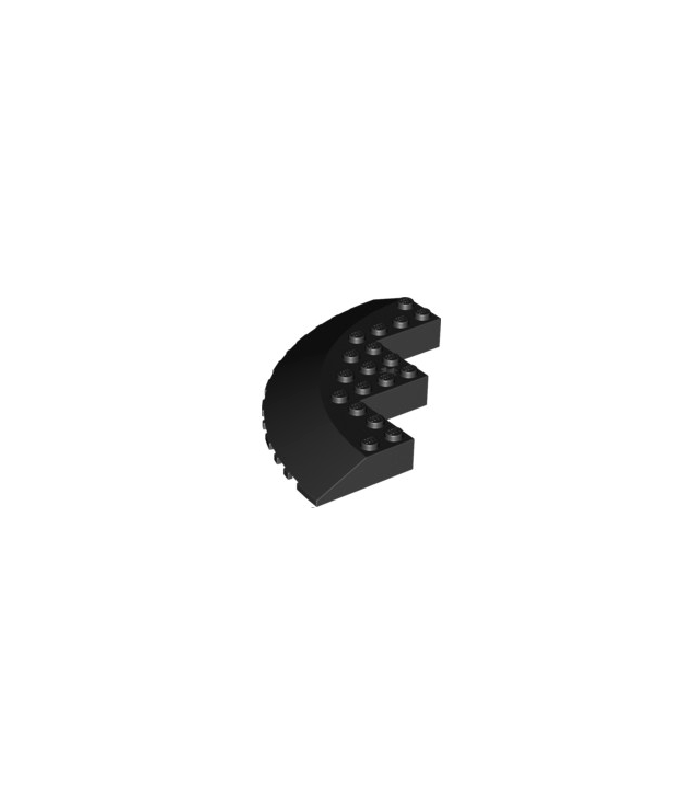 LEGO - Steen, ronde hoek 10 x 10 met helling 33-rand, as-gat en facetuitsparing - Black | N
