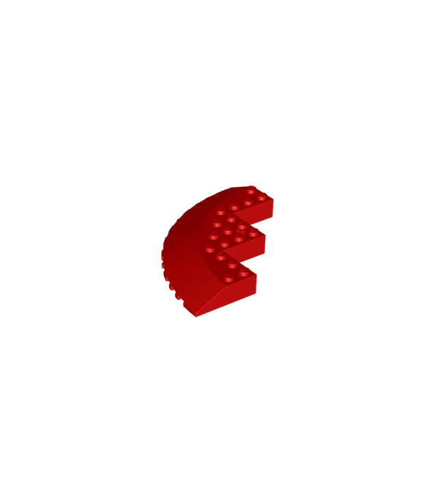 LEGO - Steen, ronde hoek 10 x 10 met helling 33-rand, as-gat en facetuitsparing - Red | N
