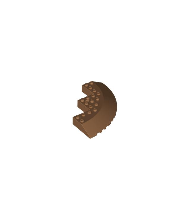 LEGO - Steen, ronde hoek 10 x 10 met helling 33-rand, as-gat en facetuitsparing - Medium Nougat | N