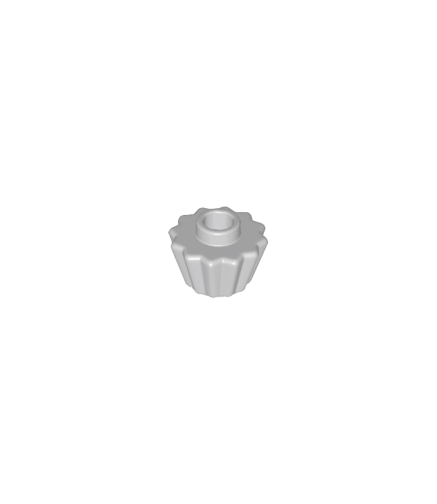 LEGO - Minifiguur-accessoire, cupcakevorm met vlakke bovenkant - Light Bluish Gray | N