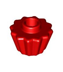 LEGO - Minifiguur-accessoire, cupcakevorm met vlakke bovenkant - Red | N - Thumbnail