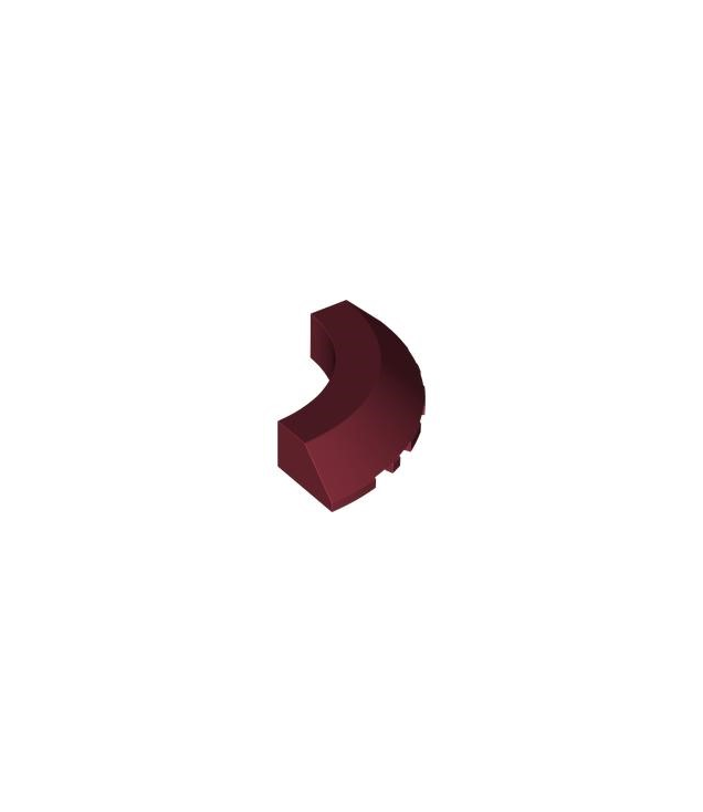 LEGO - Steen, ronde hoek 5 x 5 met helling 45-rand zonder noppen - Dark Red | N