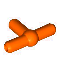 LEGO - Pneumatisch T-stuk tweede versie (T-staaf met kogel in het midden) - Reddish Orange | N - Thumbnail