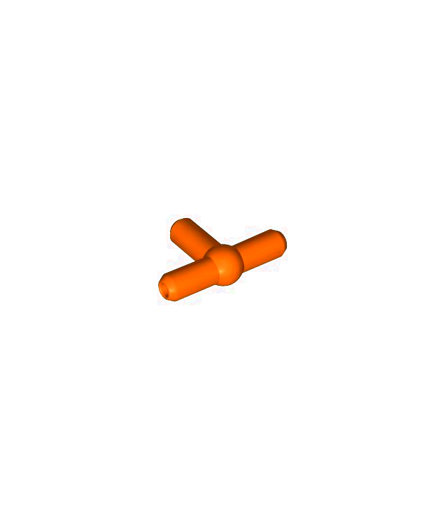 LEGO - Pneumatisch T-stuk tweede versie (T-staaf met kogel in het midden) - Reddish Orange | N