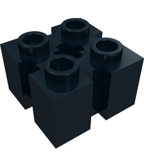 LEGO - Steen, gemodificeerd 2 x 2 met sleuven en as-gat - Black | N - Thumbnail