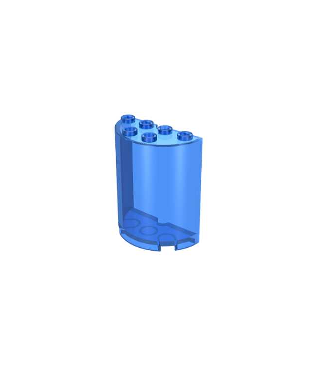 LEGO - Cilinderhelft 2 x 4 x 4 - Trans-Dark Blue | N