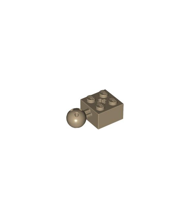LEGO - Technic-steen, gemodificeerd 2 x 2 met kogelgewricht en as-gat met 6 gaten in de kogel - Dark Tan | N