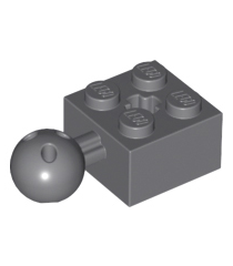 LEGO - Technic-steen, gemodificeerd 2 x 2 met kogelgewricht en as-gat met 6 gaten in de kogel - Dark Bluish Gray | N - Thumbnail