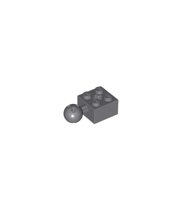 LEGO - Technic-steen, gemodificeerd 2 x 2 met kogelgewricht en as-gat met 6 gaten in de kogel - Dark Bluish Gray | N