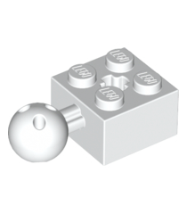 LEGO - Technic-steen, gemodificeerd 2 x 2 met kogelgewricht en as-gat met 6 gaten in de kogel - White | N - Thumbnail
